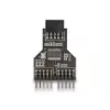 DeLOCK 60045 lyties keitiklis 9 kaiščių USB 2.0 2 x 9 kaiščių šukos Juoda