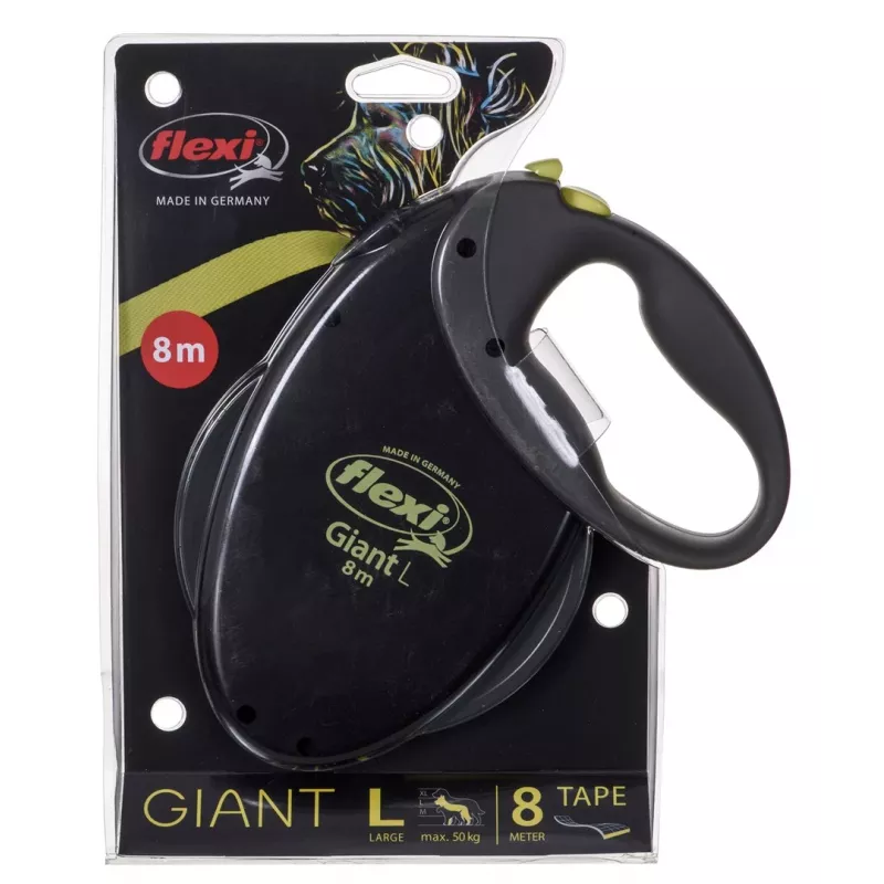 Ištraukiamas šuns pavadėlis TRIXIE NEON GIANT L 8 m Juodas, Geltonas