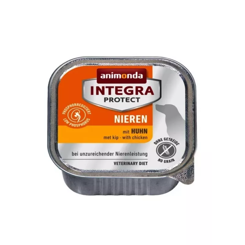 Šlapias šunų maistas animonda Integra Protect Nieren su vištiena 150 g – suaugusiems šunims, inkstų palaikymui, be grūdų ir be glitimo
