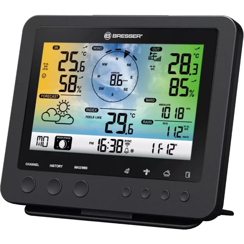 Bresser Optics 7002580 skaitmeninė orų stotelė, juoda, AC, Wi-Fi