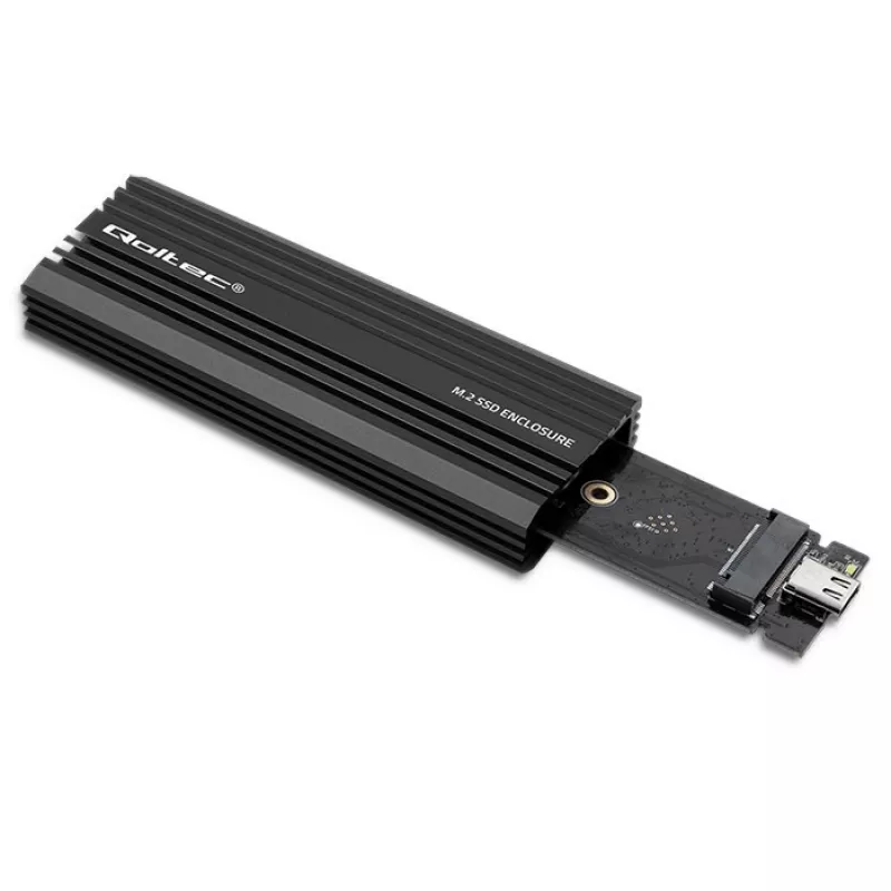 Išorinis SSD korpusas QOLTEC NV2270 M.2 SATA/NVMe diskams, USB-C, iki 2 TB
