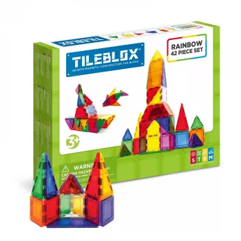 Magnetinis konstruktorius MAGFORMERS Tileblox Rainbow – 42 detalės