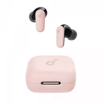 Ausinės Anker P30i belaidės į ausis skirtos pokalbiams ir muzikai, USB Type-C, Bluetooth, šviesiai rožinė