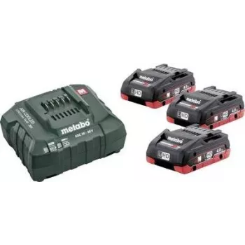 Baterijų ir įkroviklio rinkinys Metabo BASIC SET 3 X LIHD 4.0 AH