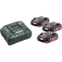 Baterijų ir įkroviklio rinkinys Metabo BASIC SET 3 X LIHD 4.0 AH