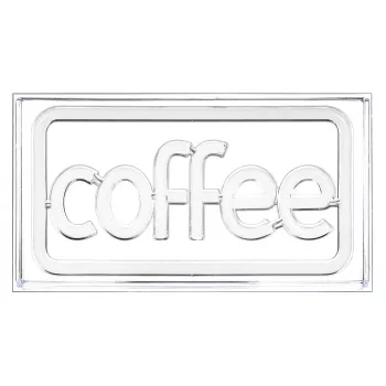 Neon LED ženklas ActiveJet AJE-NEON COFFEE, daugiaspalvis, USB 5V, montuojamas ant paviršiaus, AS plastikinis rėmas