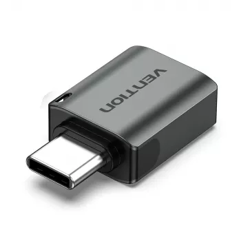 Vention USB-C (vyriškas) į USB 3.0 (moteriškas) OTG adapteris, pilkas aliuminio lydinys