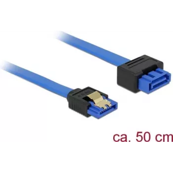 SATA kabelis DeLOCK 84973 0,5 m SATA 7 kontaktų Juoda Mėlyna