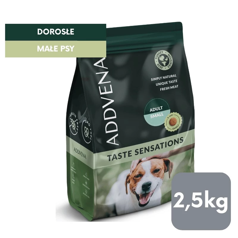 ADDVENA Taste Sensations Adult Small Turkey - sausas šunų maistas - 2,5 kg