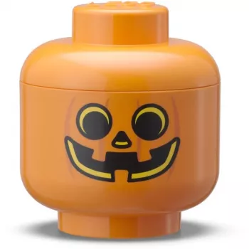 Dėžutė saugojimui LEGO Storage HEAD Pumpkin Mini Orange Black – kompaktiškas žaislų ir aksesuarų organizatorius