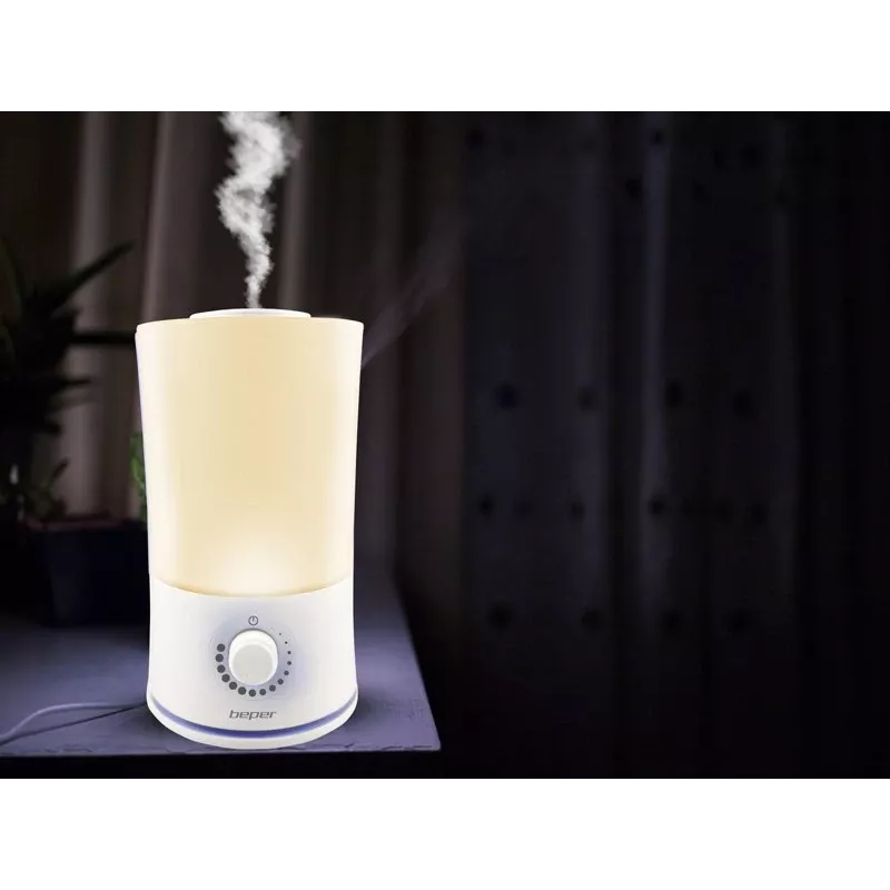 Beper 70.401 ultragarsinis aromatų difuzorius ir drėkintuvas, 2,4 l, 7 spalvų LED, 25 W