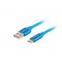 Lanberg CA-USBO-22CU-0010-BL USB laidas 1 m USB 2.0 USB-C USB-A mėlynas