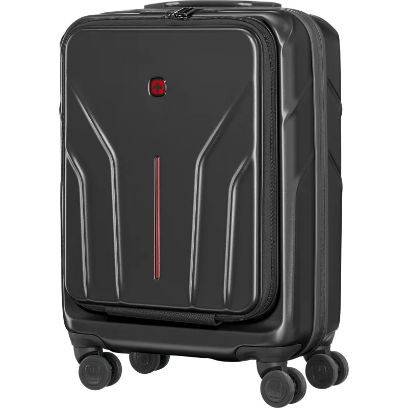 Kieto korpuso rankinis lagaminas Wenger Amplix 653323 – juodas, kompaktiškas kabinos bagažas