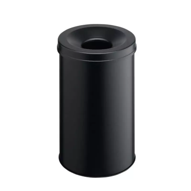 Durable 330601 apvali plieninė šiukšliadėžė su gesinamuoju dangčiu, 30 l, juoda