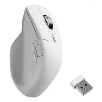 Pele Keychron M6 Dešinei Rankai RF belaidė + Bluetooth + USB-C optinė 30000 DPI balta