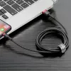USB-A į Lightning laidas Baseus Cafule 2.4A QC 3.0, 1 m — juodas/raudonas