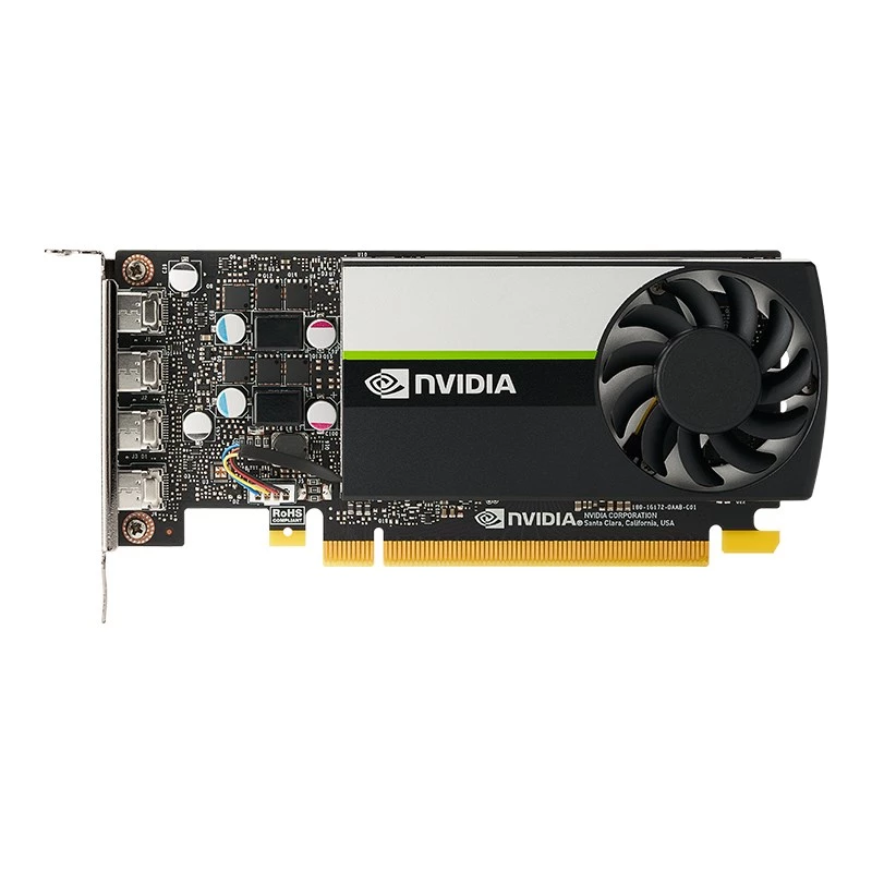 PNY NVIDIA T1000 4GB GDDR6 žemo profilio vaizdo plokštė, 4x Mini DisplayPort (VCNT1000-SB)