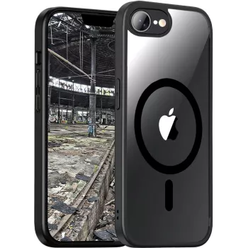 Apsauginis hibridinis „MagSafe“ dėklas „jt berlin Pankow“, skirtas „Apple iPhone 16e“ – juodas permatomas