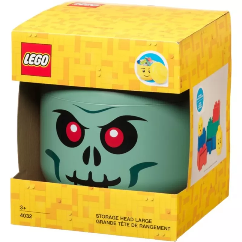 LEGO Storage Head Skeleton dėžutė daiktams, juoda/raudona, didelė