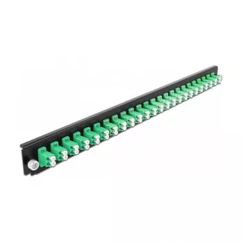 Priekinis skydelis Splice Box DeLOCK 19 colių 24 prievadų LC Duplex žalias