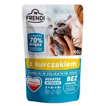 Šlapias kačių ėdalas Frendi Pieces in sauce su vištiena 100 g