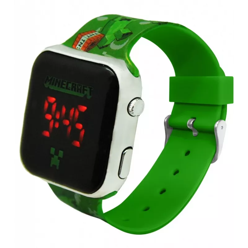 Vaikiškas skaitmeninis laikrodis Euroswan Minecraft LED modelis 065786