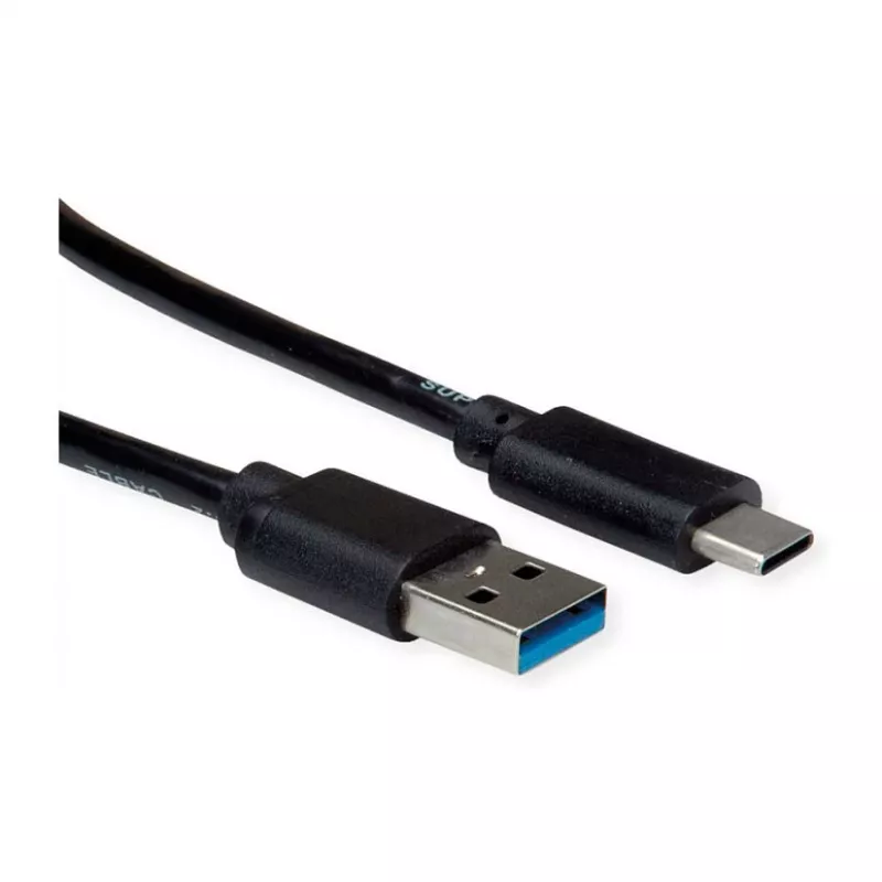 ROLINE RM USB 3.2 Gen 1 laidas, A-C, ST/ST, juodas, 1 m
