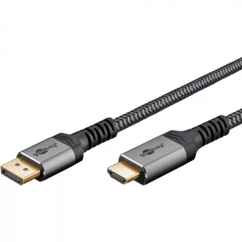 Goobay 65270 vaizdo kabelis adapteris 3 m DisplayPort → HDMI, pilka