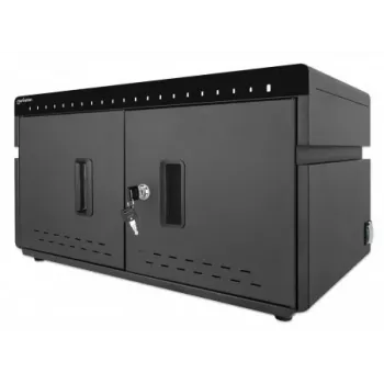 Manhattan 20 lizdų stalinis įkrovimo kabinetas iPad iki 11 colių ir kitiems planšetiniams bei išmaniesiems telefonams per USB-C, lizdai 264x22x235mm, įrenginių įkrovimo laidai neįtraukti (rekomenduojamas USB-C laidas 354868), su ratukais, užrakinamas, EU/