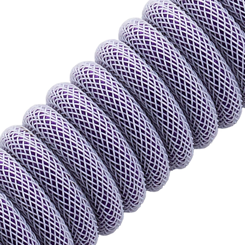 CableMod Classic Coiled CM-CKCA-CW-PW150PW-R klaviatūros kabelis spiralės formos, USB-C ir USB-A, 150 cm, Rum Raisin