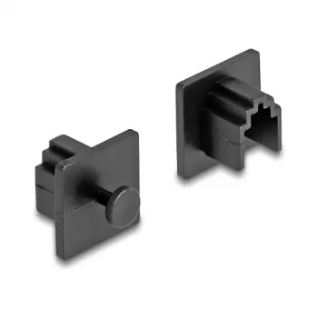 DeLOCK RJ10 Dust Cover Jack Grip 10 vnt. Juodi