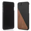 Apsauginis medinis ir odinis dėklas Woodcessories EcoSplit, iPhone 7 Plus / 8 Plus – Riešutas Juoda