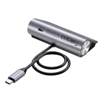 USB šakotuvas Unitek H1337AGY01 — 4 prievadai (2×USB-C, 2×USB-A), iki 5 Gbps vienam prievadui, aliuminis, sidabrinis