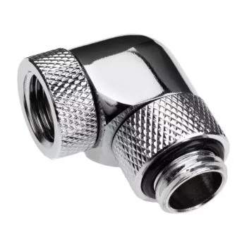 Alphacool Eiszapfen Connector Series – Kampinis montavimo adapteris skysčio aušinimo sistemai – sidabras-nikelis