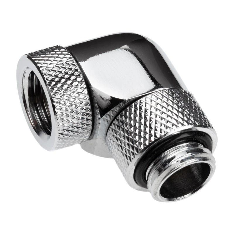 Alphacool Eiszapfen Connector Series – Kampinis montavimo adapteris skysčio aušinimo sistemai – sidabras-nikelis