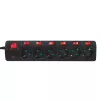Prailginimo laidas LogiLink LPS233 1,5 m 6 AC lizdų vidaus juodas