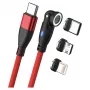 USB-C kabelis RealPower MagneticCharge 100 1m raudonas greitas įkrovimas