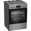 BEKO FBMA61330GXDT Dujinė viryklė su elektrine orkaite, nerūdijantis plienas, 60 cm, 72 L