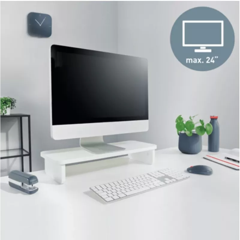 Monitorinis stovas LEITZ Freestanding 64340001 – pastatomas ant stalo, 61 cm (24 col.) ekranams, 20 kg, aukštis reguliuojamas, baltas