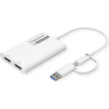 ROLINE Display Adapter USB Type C A - Dual DP 4K60 ST/BU - Adapteris - Skaitmeniniai/duomenys (12.03.3207)