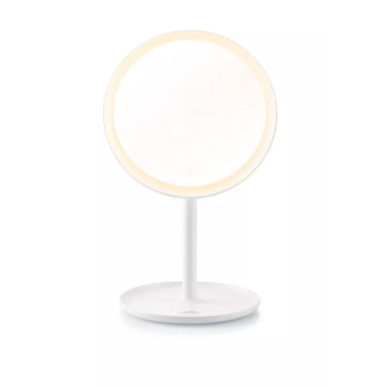 Stalo LED veidrodis makiažui ETA Fenité apvalus 20 cm, lietimui jautrus valdymas, USB, įmontuota ličio polimero baterija
