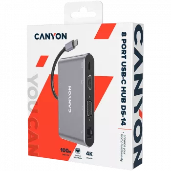Canyon DS-14 - USB-C dokų stotelė - VGA, HDMI