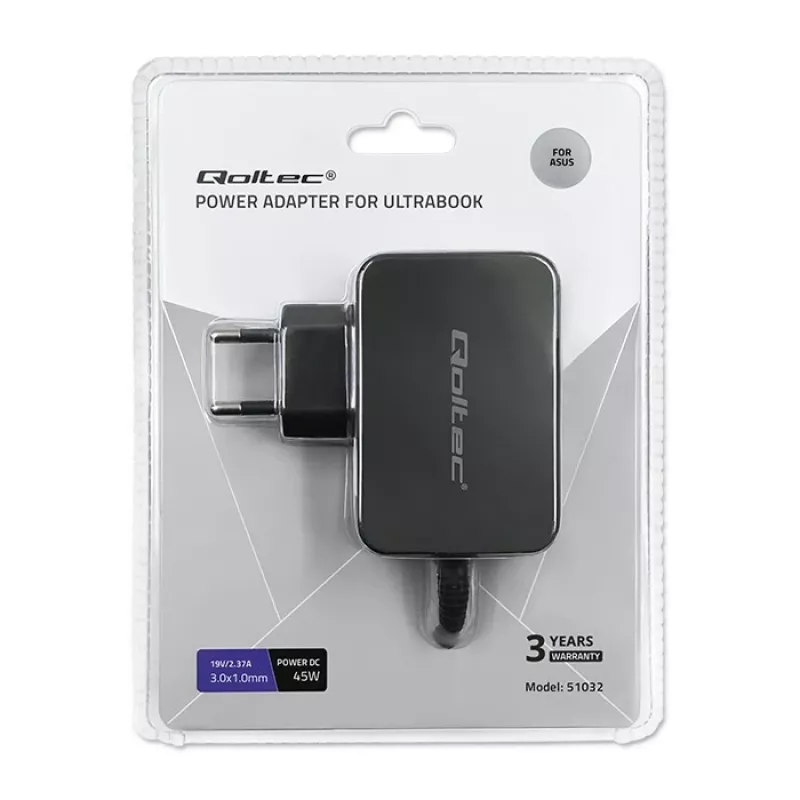 Maitinimo adapteris Qoltec 51032 45 W vidaus juodas nešiojamam kompiuteriui