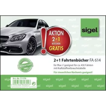 Sigel Logbook T1179 Užrašinė A6 gulsčia, 40 lapų, 3 vnt. pakuotė