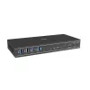 Lindy 2 prievadų dviejų galvučių HDMI 4K60, USB 3.0 KVM jungiklis, 4096 x 2160 pikselių, 4K Ultra HD, juodas