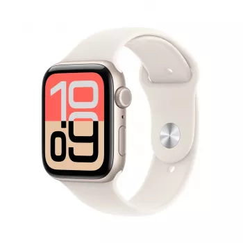 Apple Watch SE (3 kartos) GPS + Cellular 44mm Starlight Aliuminio Korpusas su Starlight Sport Juosta - S/M