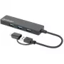 Manhattan USB-C ir USB-A jungties dokas / USB centras, 4x USB-A, 5 Gbps (USB 3.2 Gen1), maitinamas per USB