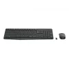 Belaidis klaviatūros ir pelės rinkinys Logitech MK235, pilno dydžio, pilka