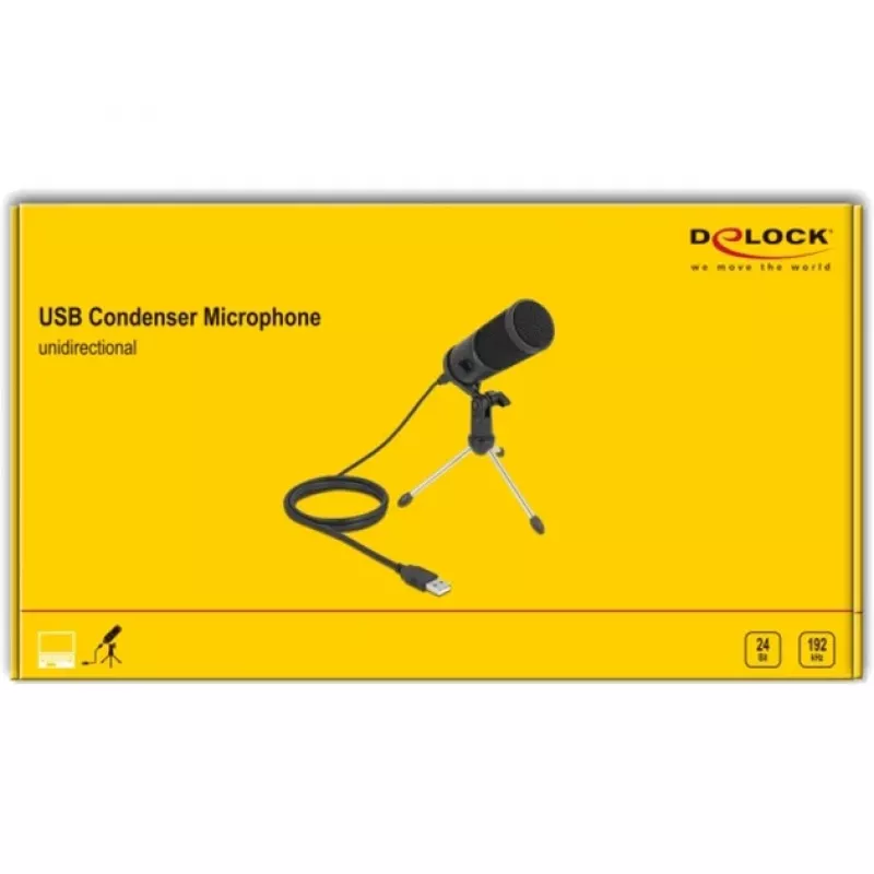 Delock 66832 USB mikrofonas juodas