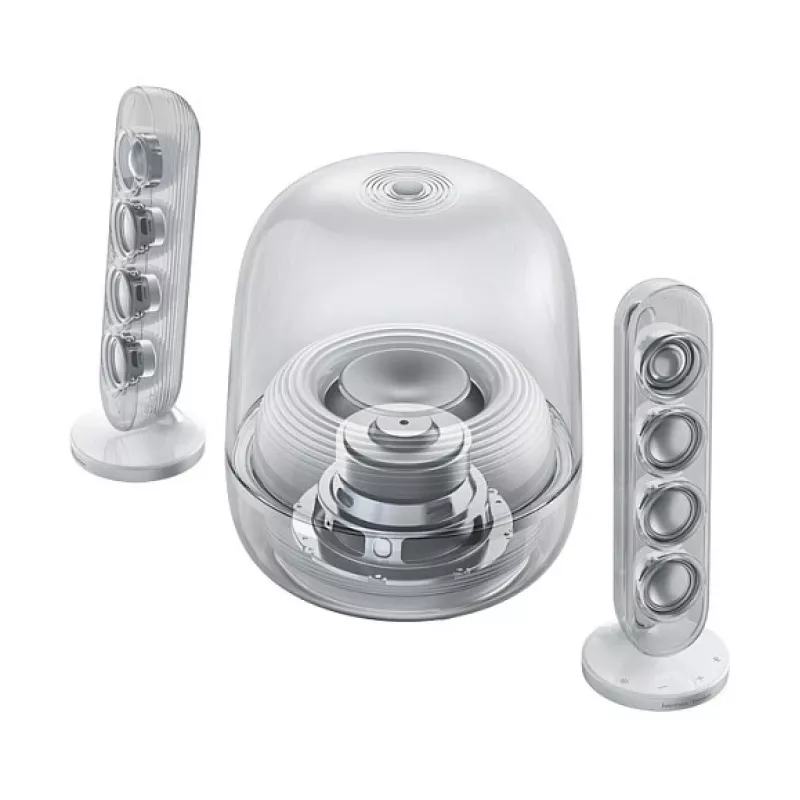 Harman Kardon SoundSticks 5 baltos spalvos garsiakalbių sistema